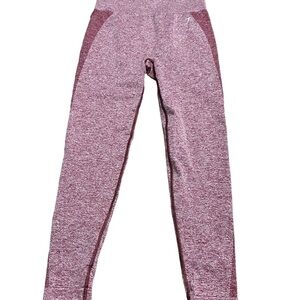 Gymshark marble maroon pull on athletic leggings Size Large